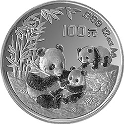 1995版12盎司熊猫精制银币