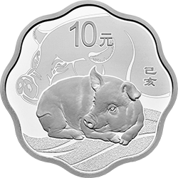2019中国己亥（猪）年生肖精制梅花形金银币2枚一套