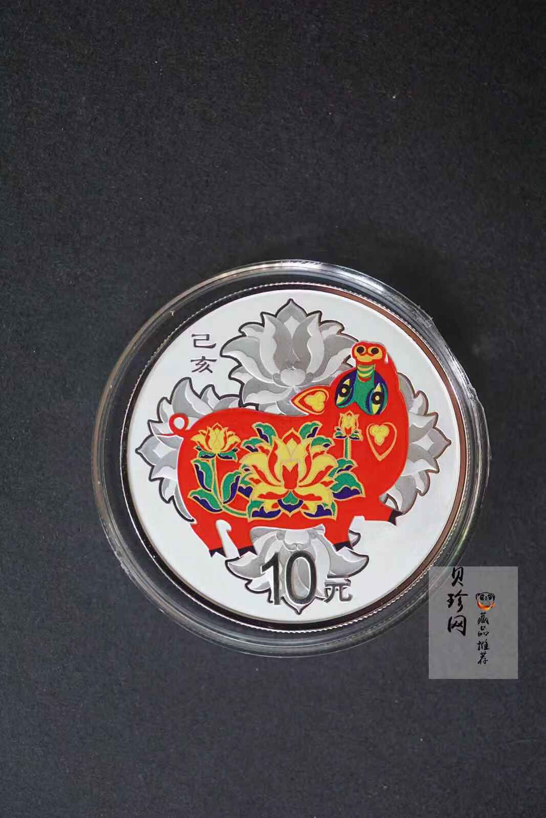 2019中国己亥（猪）年生肖精制彩金银币2枚一套