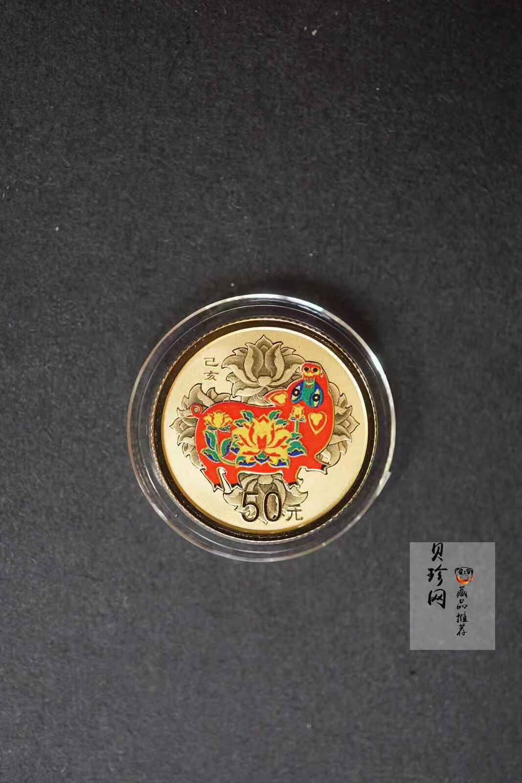 2019中国己亥（猪）年生肖精制彩金银币2枚一套