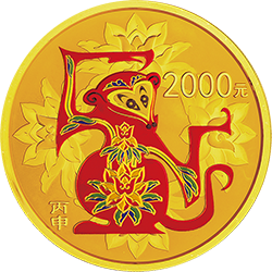 2016年丙申猴年生肖5盎司彩色精制金币