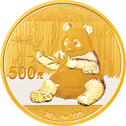 2017年熊猫30克普制金币