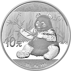2017年熊猫30克普制银币