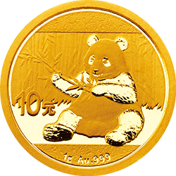 2017年熊猫1克普制金币
