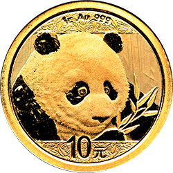 2018年熊猫1克普制金币