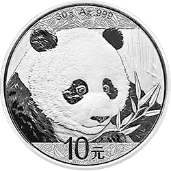 2018年熊猫30克普制银币