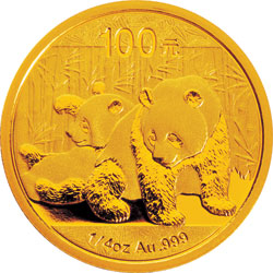 2010年熊猫1/4盎司普制金币