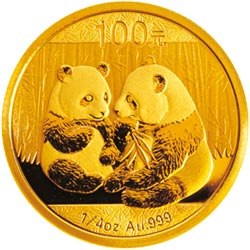 2009年熊猫1/4盎司普制金币