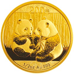 2009年熊猫1/2盎司普制金币