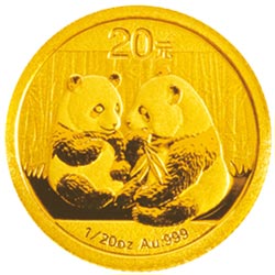 2009年熊猫1/20盎司普制金币