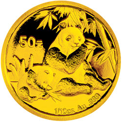 2007年熊猫1/10盎司普制金币