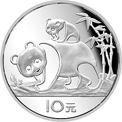 1985年熊猫27克精制银币