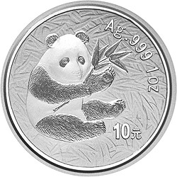 2000版熊猫金银纪念币1盎司普制银币