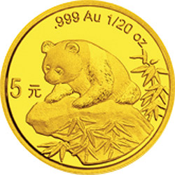 1999版熊猫金银纪念币1/20盎司普制金币