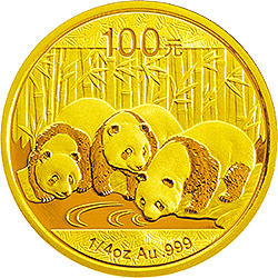 2013年熊猫1/4盎司普制金币