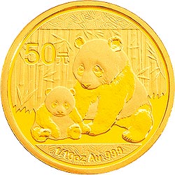 2012年熊猫1/10盎司普制金币