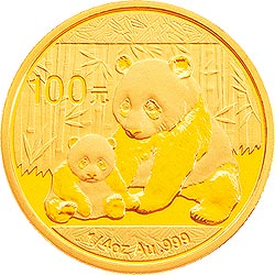 2012年熊猫1/4盎司普制金币