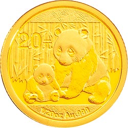 2012年熊猫1/20盎司普制金币