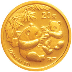 2006年熊猫1/20盎司普制金币