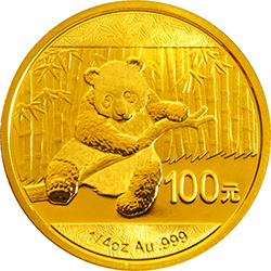 2014年熊猫1/4盎司普制金币
