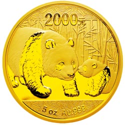 2011年熊猫5盎司精制金币